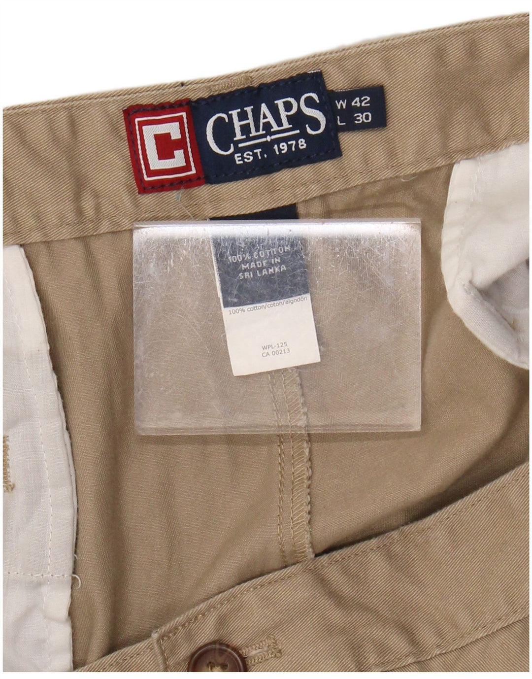 Pantaloni chino dritti da uomo CHAPS W42 L30 cotone beige
