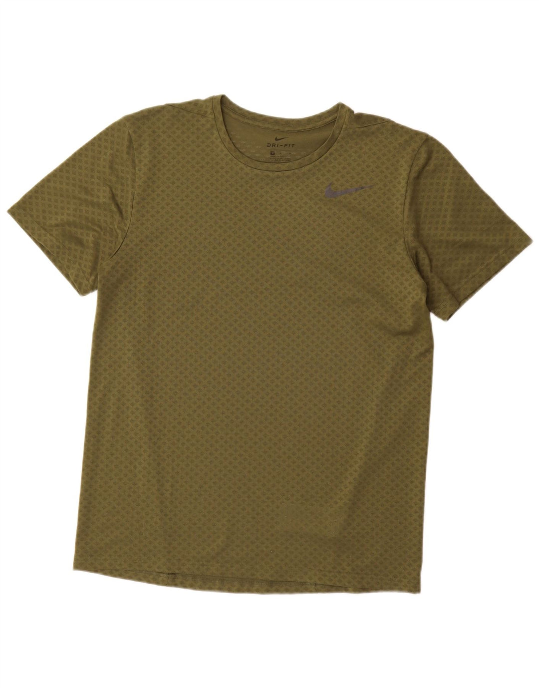 T-shirt Nike da uomo Dri Fit, top in poliestere geometrico kaki medio