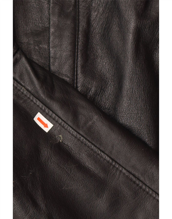 Giacca in pelle vintage da uomo IT 50 grande nera