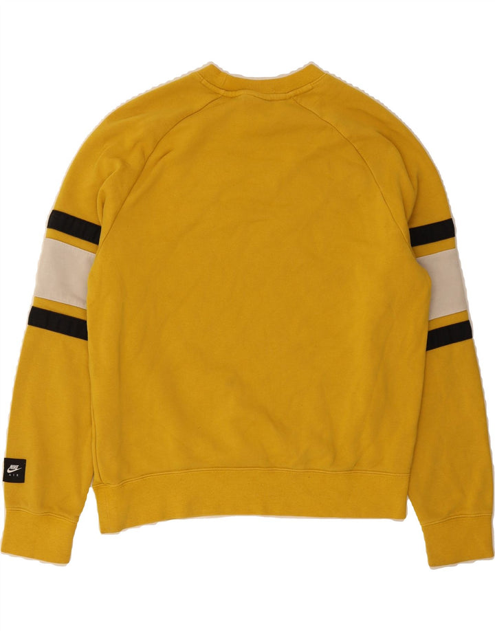 NIKE Mens Graphic Sweatshirt Jumper Small Yellow Colourblock Cotton Vintage Nike and Second-Hand Nike from Messina Hembry 