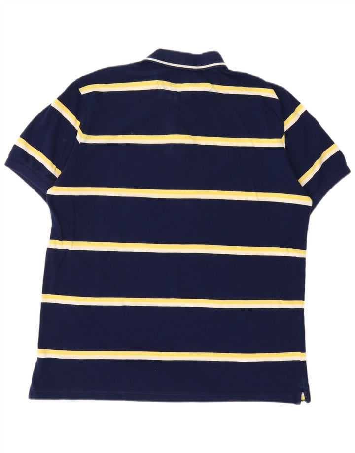 Polo da uomo Chaps grande in cotone a righe blu navy