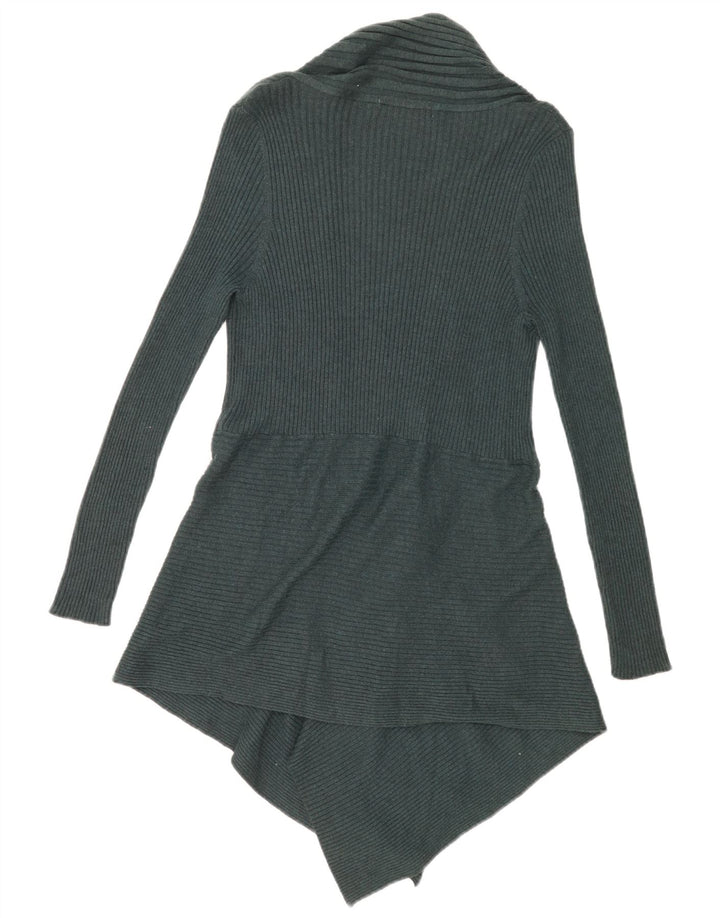 Maglione cardigan aperto asimmetrico da donna Marks & Spencer UK 16 grande verde