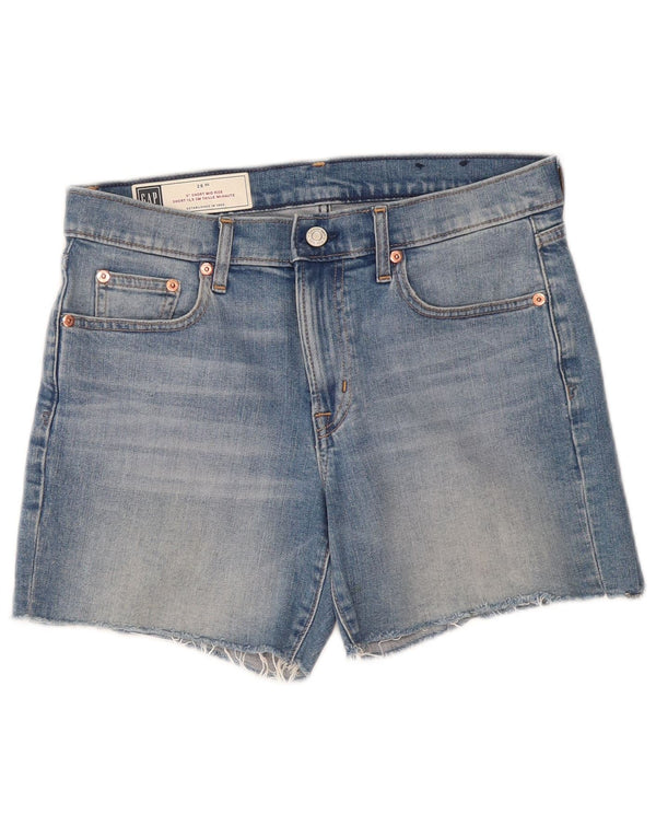 Pantaloncini di jeans a vita media da donna Gap W26 piccoli in cotone blu