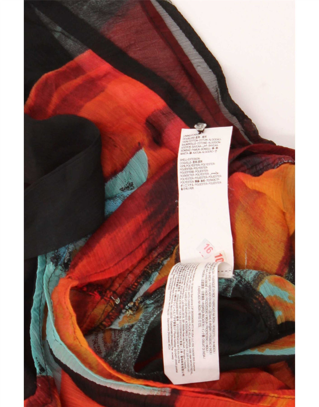 Desigual donna camicetta con allacciatura frontale Top UK 14 grande floreale multicolore