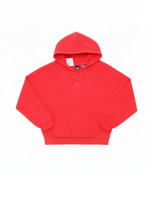 Felpa con cappuccio per ragazze Adidas 3-4 anni in cotone rosso