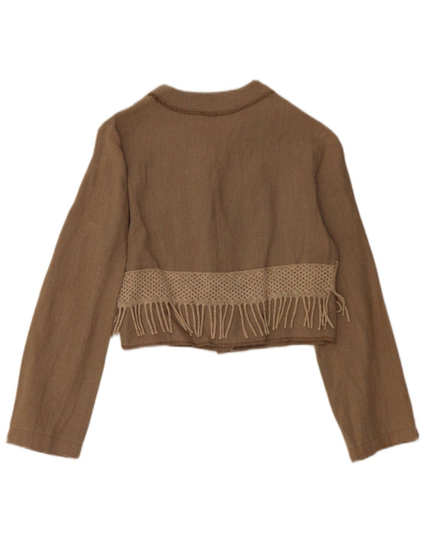 Top Bolero da donna VINTAGE UK 10 piccolo Beige