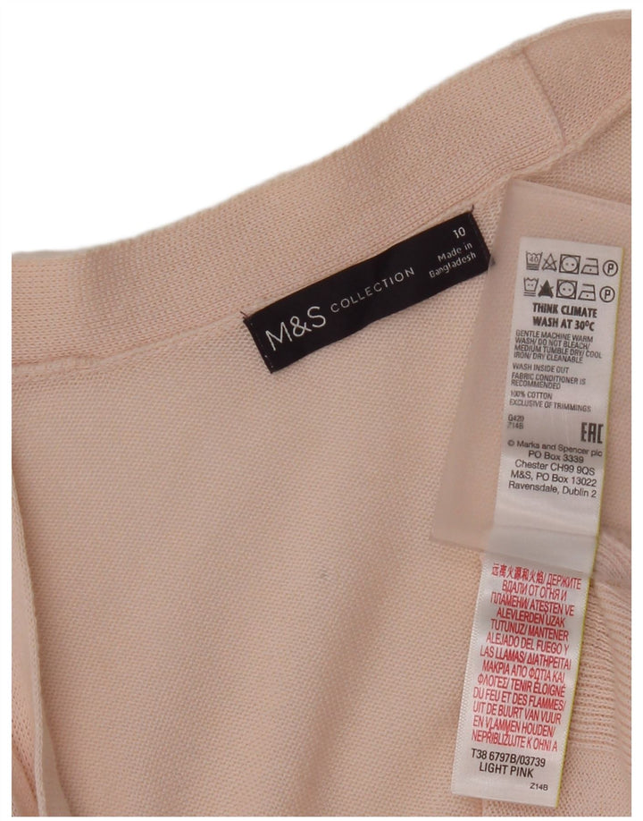 Maglione cardigan oversize lungo da donna Marks & Spencer UK 10 piccolo rosa