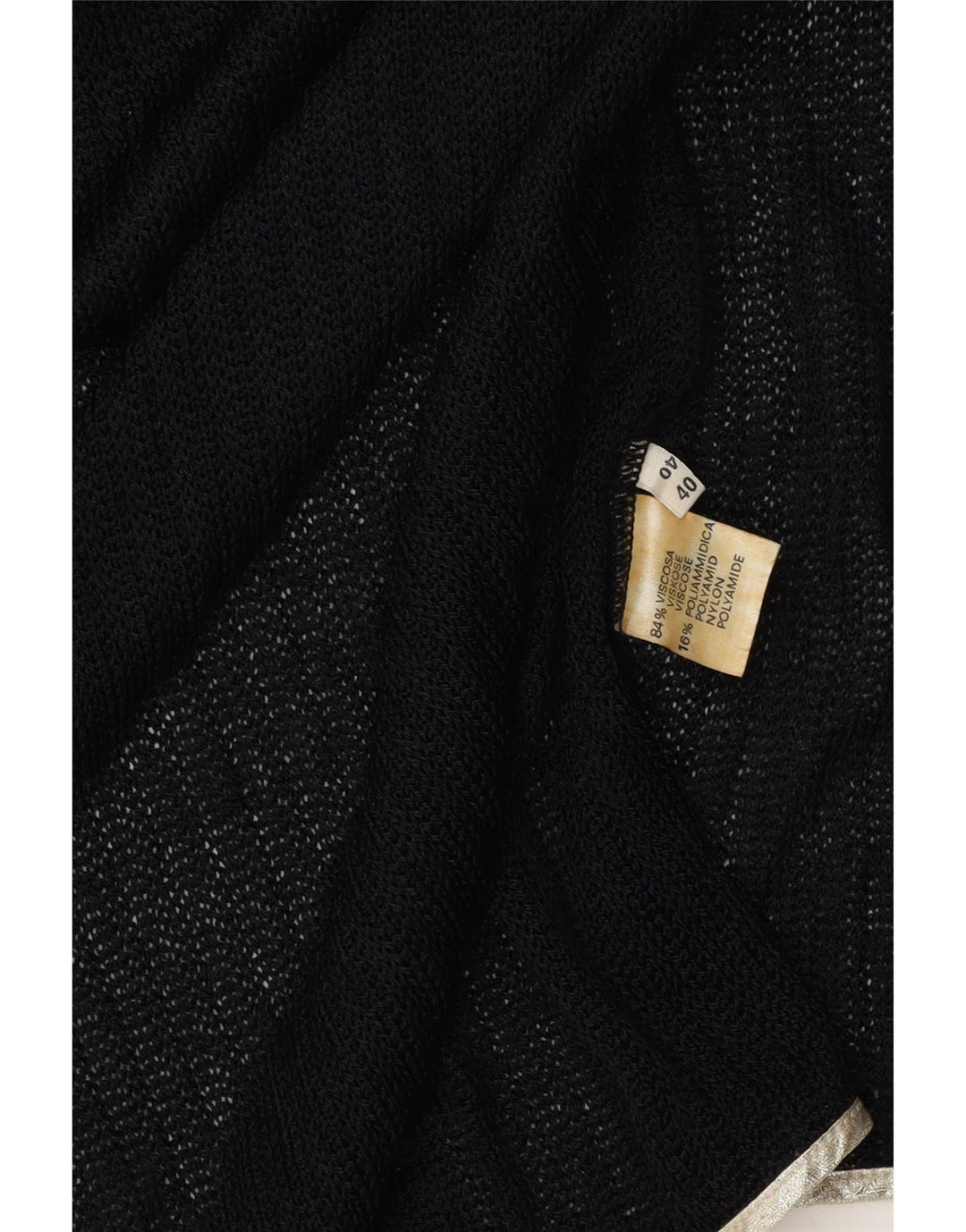 Maglione cardigan aperto da donna vintage EU 40 viscosa nera media