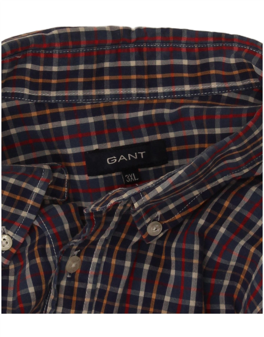 Gant Camicia da uomo a maniche corte vestibilità regolare 3XL Blu a quadri
