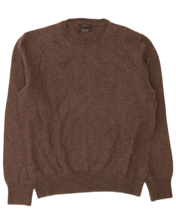 Maglione maglione girocollo da donna Gutteridge UK 18 XL lana marrone