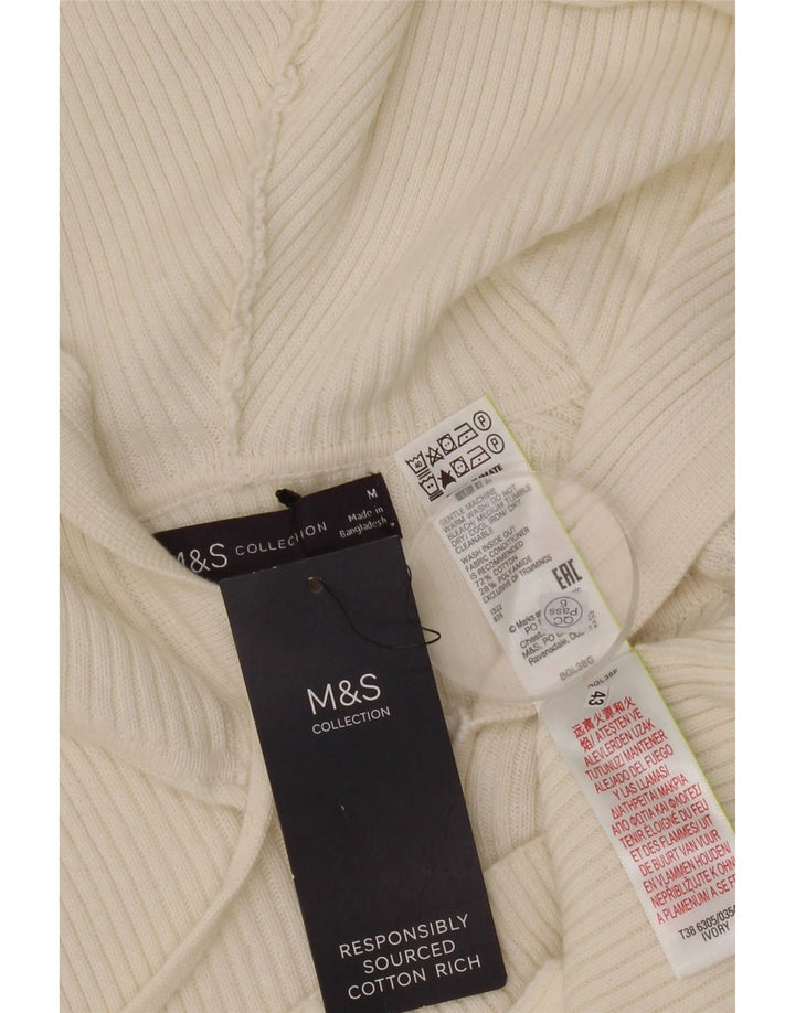 Maglione cardigan con cappuccio da donna Marks & Spencer UK 12 medio bianco sporco