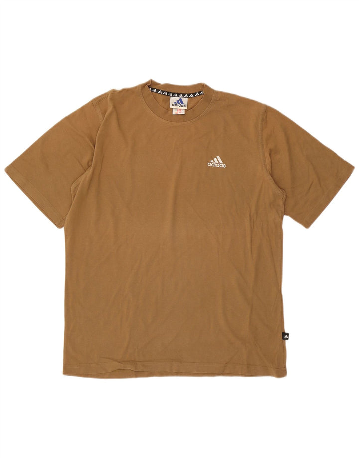 T-shirt da uomo Adidas Top UK 38/40 cotone marrone medio