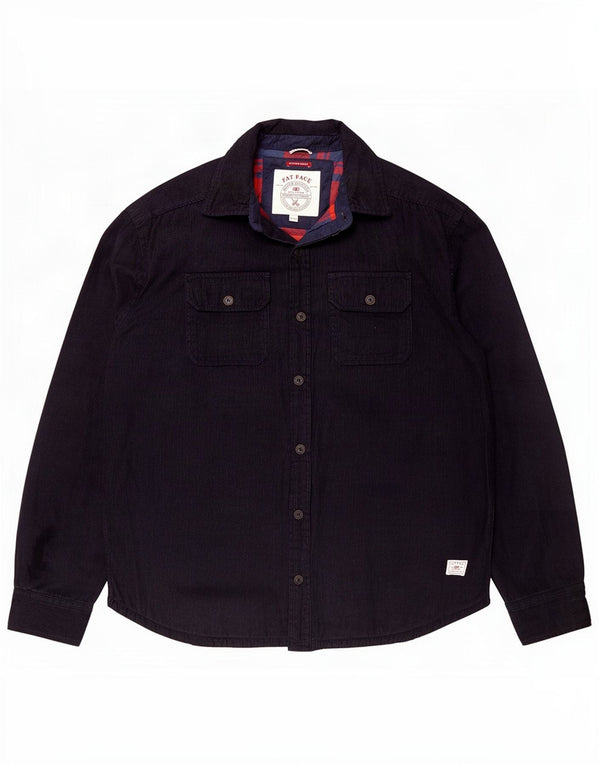 Camicia in velluto a coste Shacket da uomo Fat Face 3XL cotone blu navy