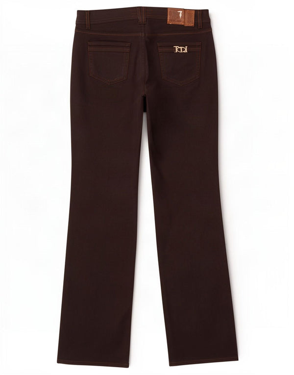 Pantaloni casual Bootcut da donna Trussardi W31 L32 Marrone Cotone