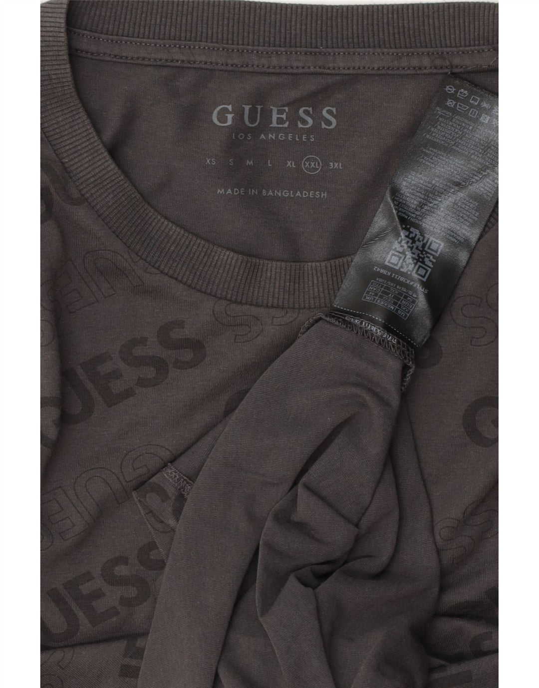 T-shirt grafica da uomo Guess Top 2XL in cotone grigio