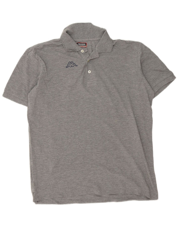 Polo grafica da uomo Kappa 2XL cotone chiazzato grigio