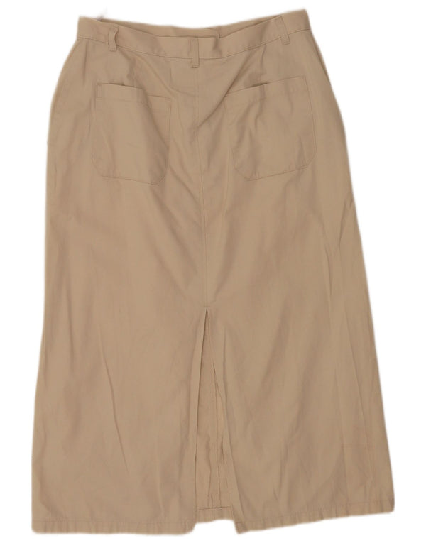 Gonna dritta da donna Marks & Spencer UK 14 grande W32 cotone beige