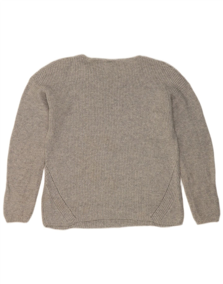 Maglione maglione con scollo a barca da donna Marks & Spencer UK 12 argento medio