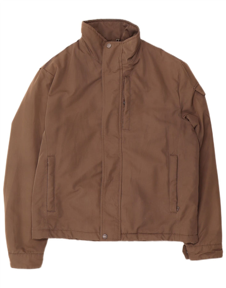 Geox Uomo Respira Bomber Giubbotto UK 40 Large Marrone Poliestere