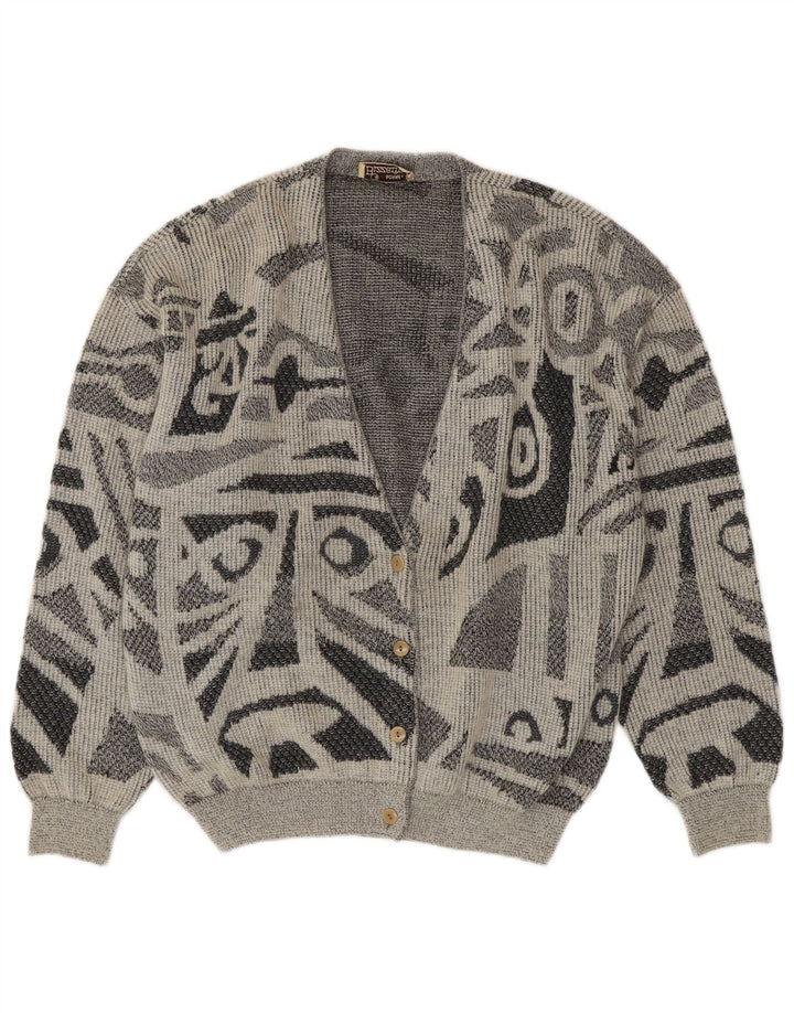 Maglione cardigan oversize da donna Bizzarro IT 44 Grigio medio geometrico