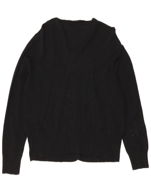 Maglione cardigan da donna Marks & Spencer UK 16 grande viscosa nera