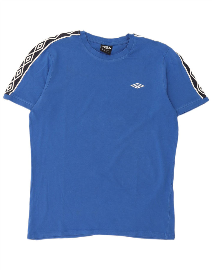 T-shirt grafica da uomo Umbro Top blu medio color block