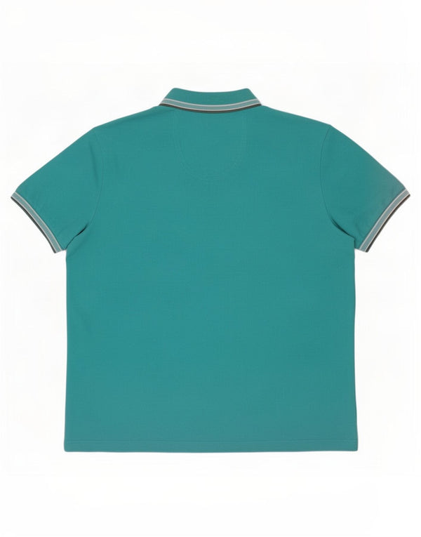 Polo da uomo Hugo Boss 3XL in cotone a righe turchesi