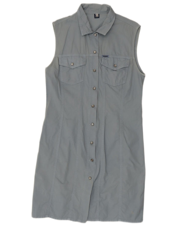 Colmar Abito chemisier senza maniche da donna IT 46 Large Blu Cotone