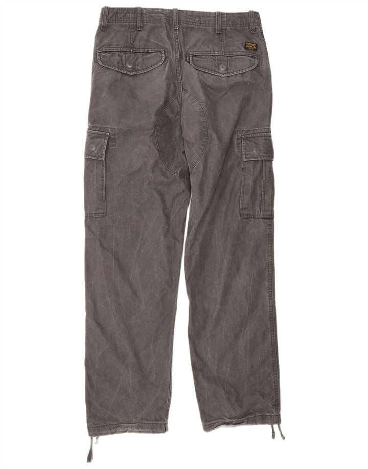 Pantaloni cargo dritti da uomo Superdry W30 L32 in cotone grigio