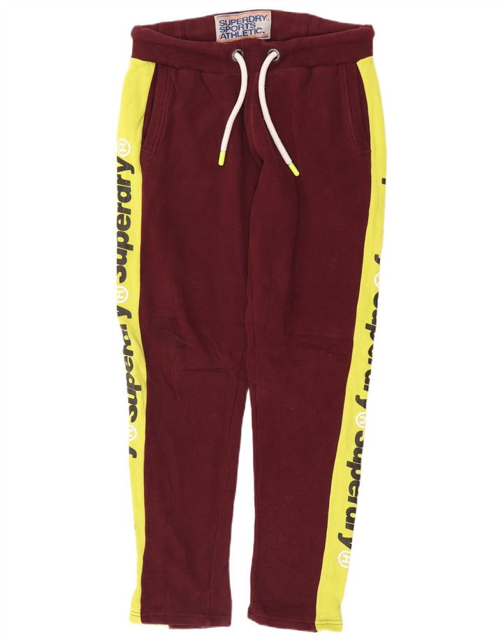 Pantaloni da tuta con grafica da uomo Superdry Color block bordeaux medio
