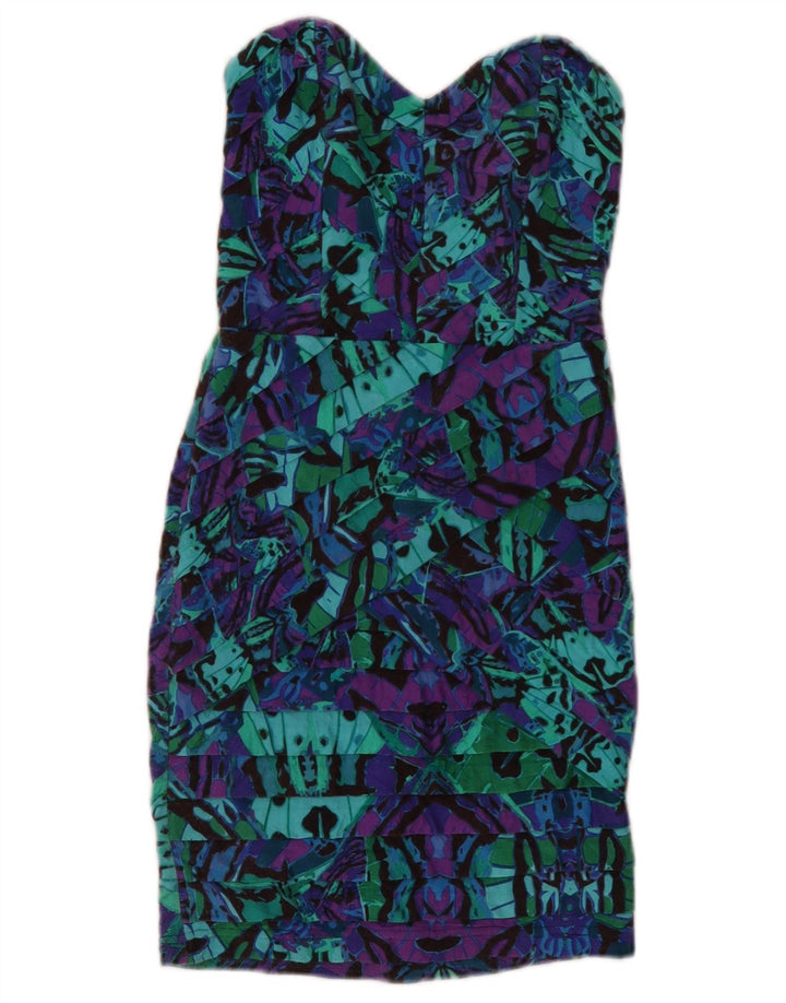 Abito senza spalline da donna Lipsy UK 8 Piccolo viscosa geometrica multicolore