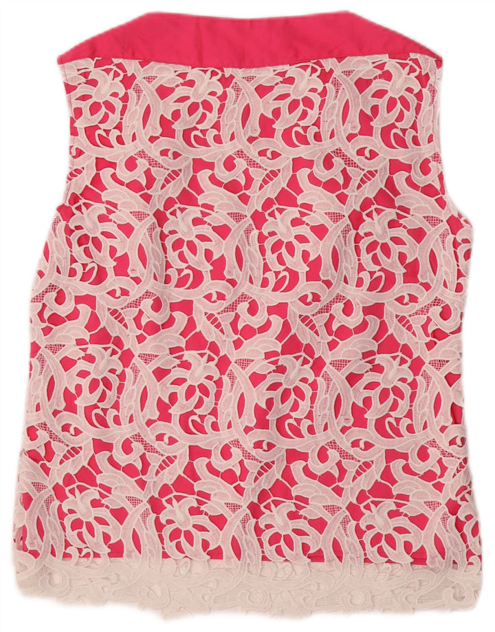 NARACAMICIE Camicetta oversize senza maniche da donna UK 16 Grande rosa floreale
