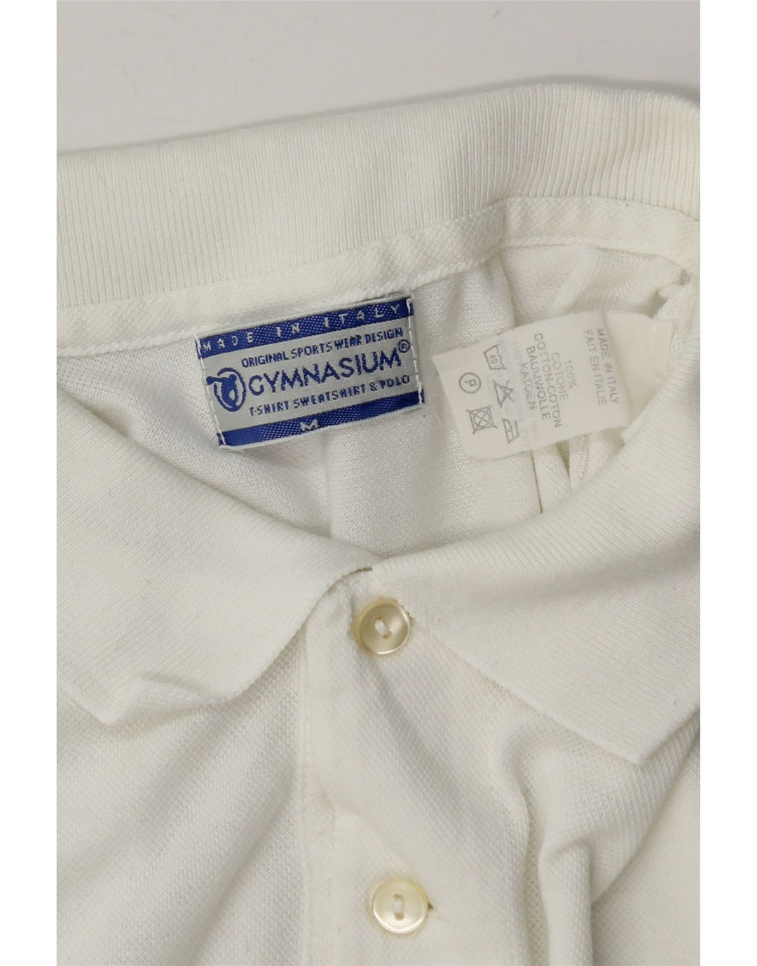 Polo da uomo Gymnasium in cotone bianco medio