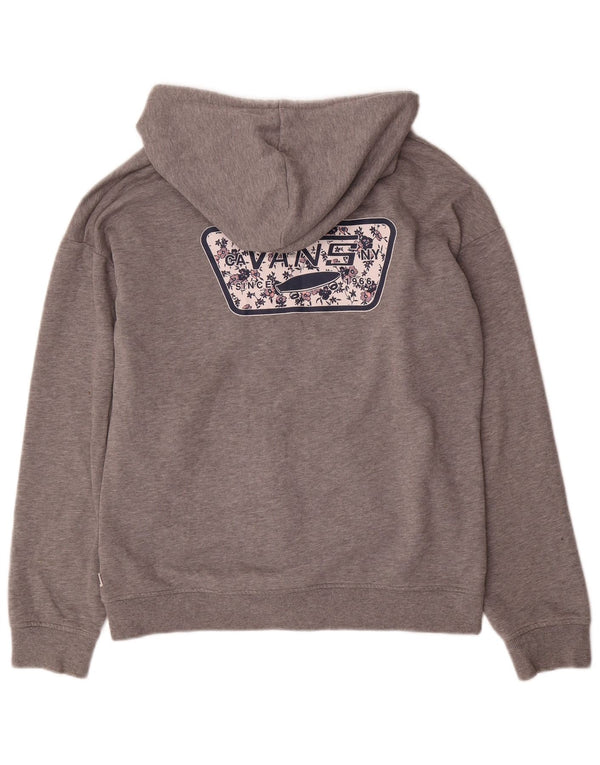 Felpa con cappuccio e zip grafica da uomo di Vans Grigio medio