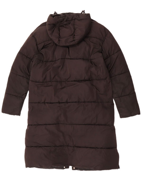 Cappotto imbottito oversize con cappuccio da donna Superdry UK 10 piccolo poliestere nero