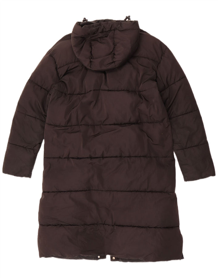 Cappotto imbottito oversize con cappuccio da donna Superdry UK 10 piccolo poliestere nero