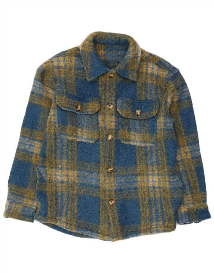 Zara Uomo Overshirt Camicia in flanella Grande scozzese blu