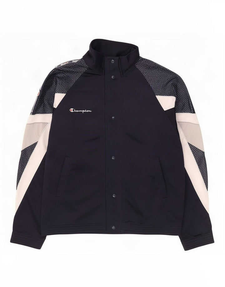 Giacca superiore della tuta da uomo Champion, poliestere color block medio blu navy