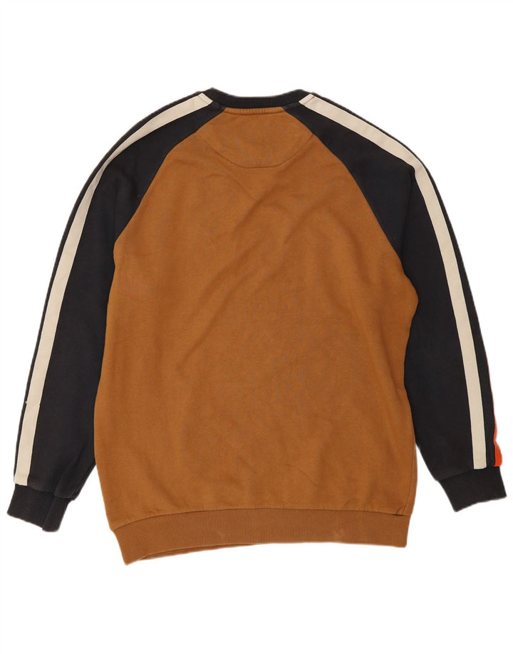 Lyle & Scott Felpa da uomo Maglione in cotone color block marrone medio