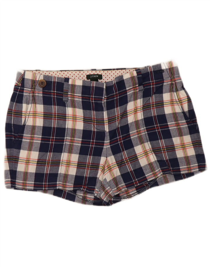 Pantaloncini chino da donna J. Crew US 4 Small W30 cotone a quadri blu navy