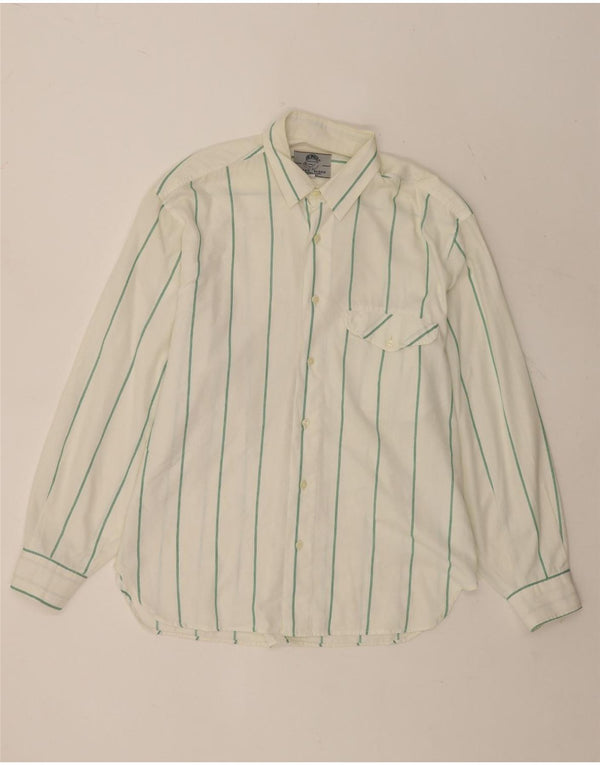 Vintage Mens Shirt Medium White Striped