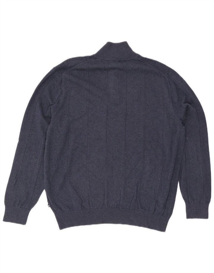 Maglione da uomo Nautica con collo a bottoni XL in cotone blu navy