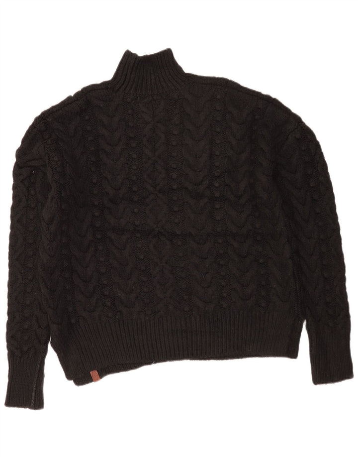 Maglione maglione oversize da donna con collo a tartaruga Superdry UK 10 piccolo nero
