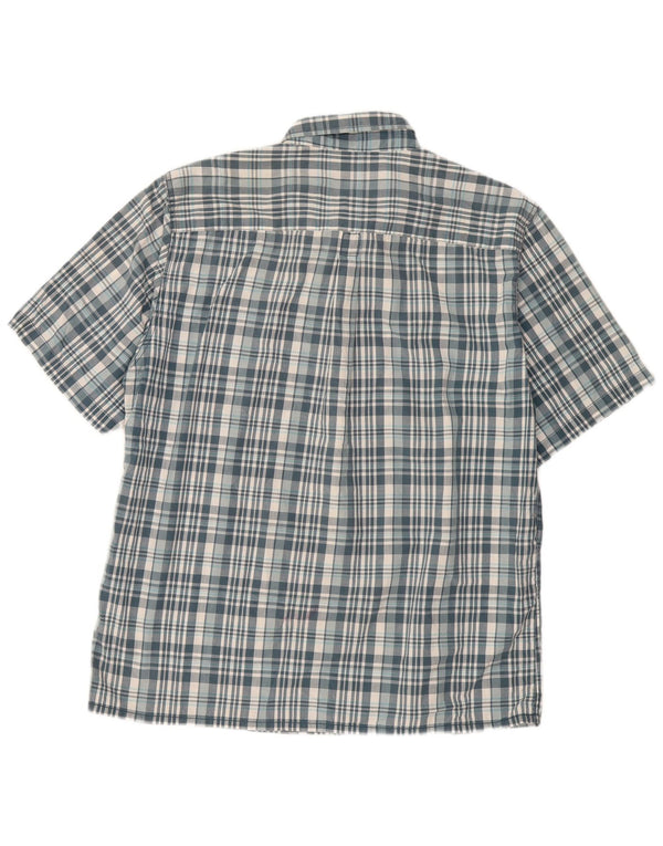 Camicia a maniche corte da uomo Calvin Klein Jeans XL in cotone a quadri blu