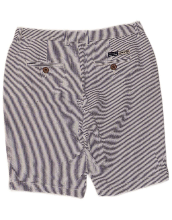 Pantaloncini chino da donna Superdry UK 8 Small W30 cotone gessato blu