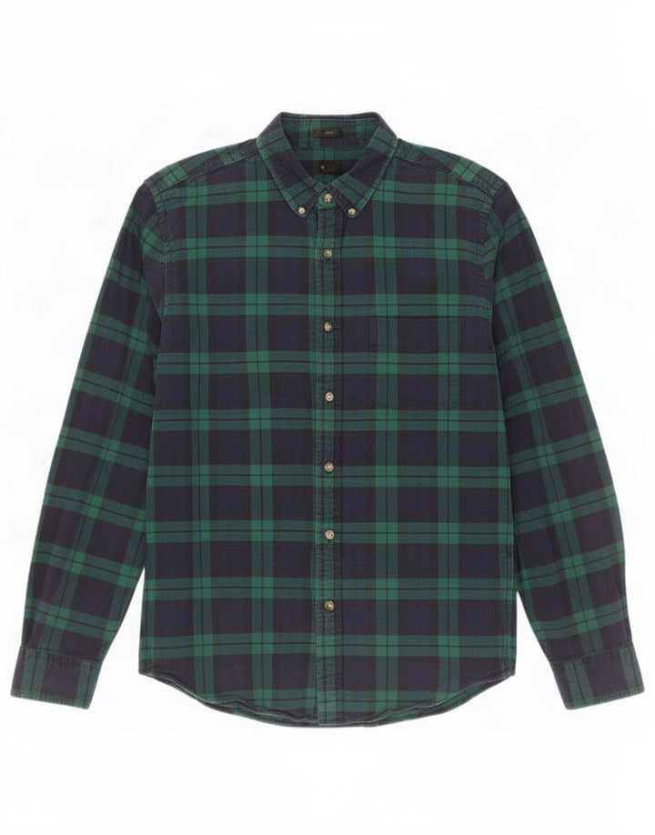 J. Crew Camicia da uomo in flanella slim Oxford a quadri verde medio