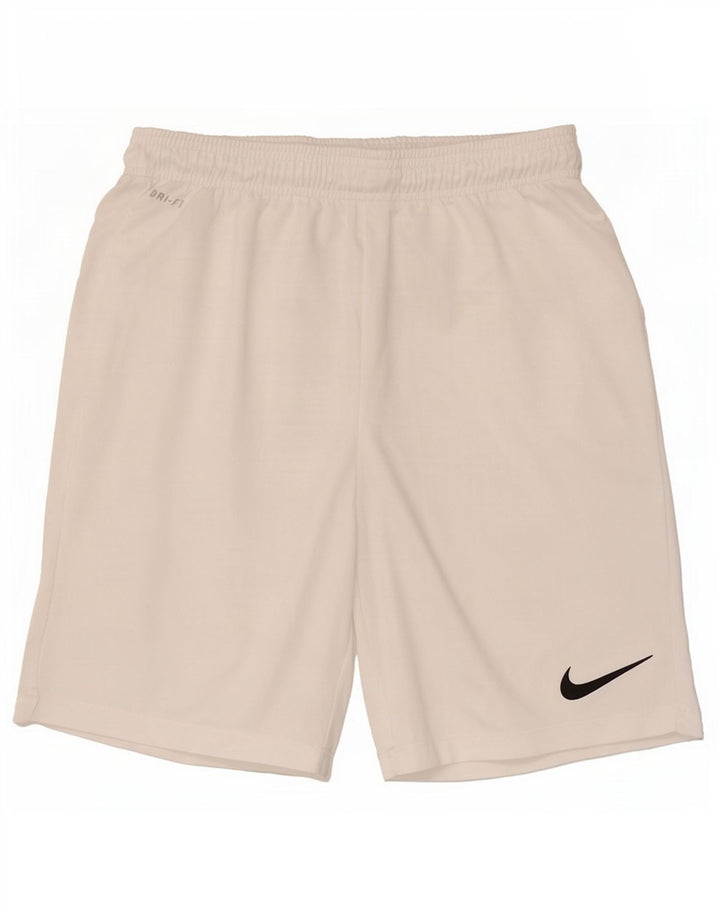 Pantaloncini sportivi Nike Dri Fit da uomo, poliestere bianco medio