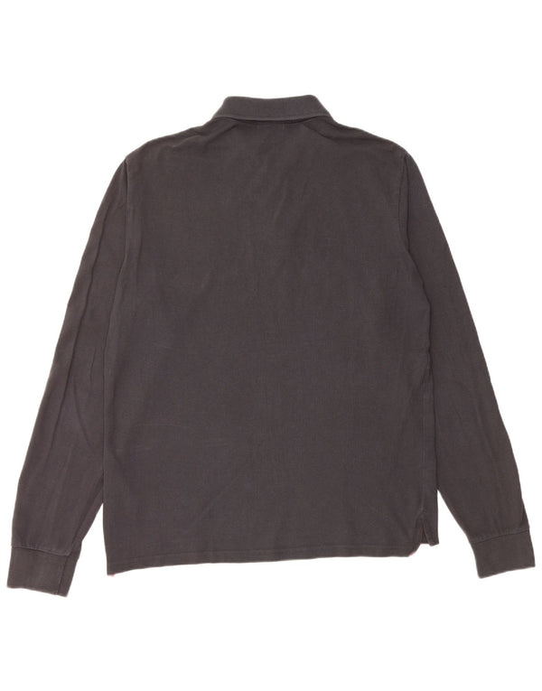 Polo Uomo Manica Lunga Conte of Florence Large in Cotone Nero