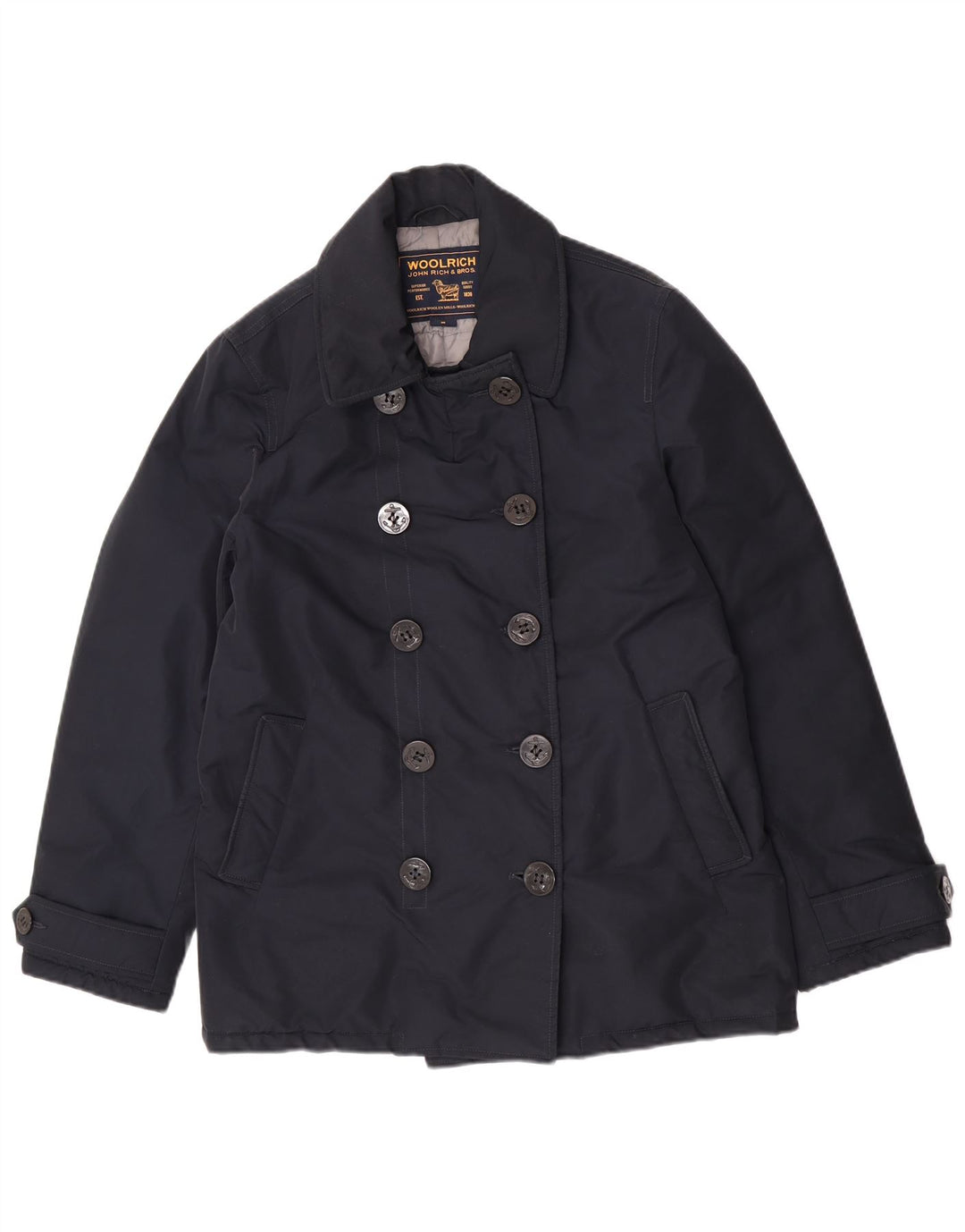 Cappotto da marinaio da donna Woolrich UK 14 medio blu navy