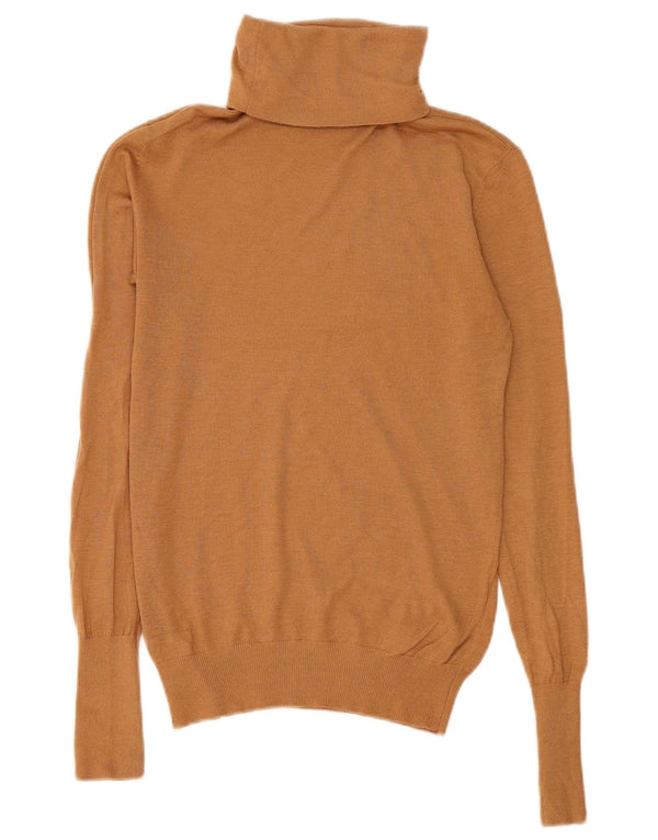 Maglione maglione a collo alto da donna Zara UK 12 Marrone medio modal